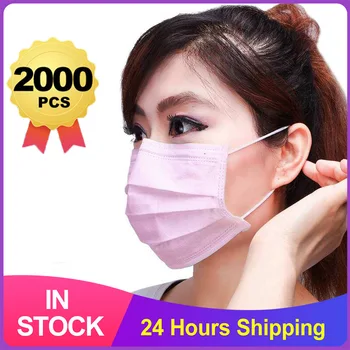 Disponible Medicinske Pink Maske 3-lag Ikke-vævet Åndbar Medicinsk Kirurgisk Maske Anti Støv ørebøjle Anti-forurening, Sikkerhed Masker