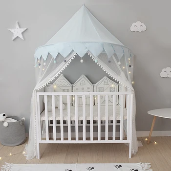 Børn telt play house princess castle læsehjørne indendørs væg hængende baby myggenet kids room dekoration gaver