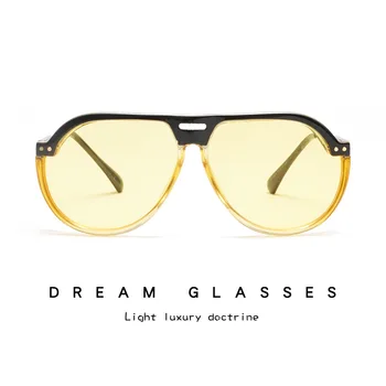 2019 Gul Pilot Solbriller Kvinder Brand Designer Vintage Runde Solbriller Til Kvinder, Kvindelige Dame Solbrille Spejl Nuancer