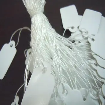 Pandahall 500pcs Pris Tags Rektangel Hvide Papir Tags Kammusling Hoved Label Bagage Bryllup Bemærk DIY Tom Pris Hænge Gave Tag