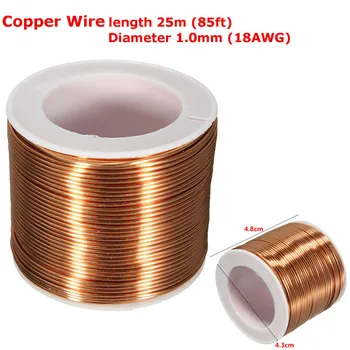 1 mm 25 meter Kobber Spole Magnet Wire Emaljeret Runde Snoede Ledning Reparation Emaljeret Kobber Runde Ledning
