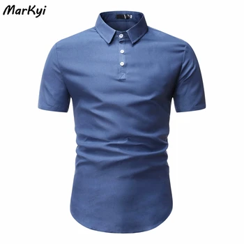 Markyi 2020 sommeren nye mænds kortærmet polo shirts ensfarvet herre polo shirts overdele