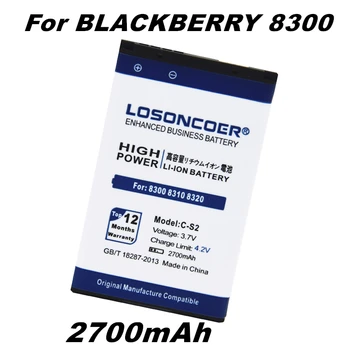 LOSONCOER 2700mAh C-S2 Til Blackberry Curve 8300, 8310 8320 8330 8520 9300 9330 8530 8700 8703E God Kvalitet Telefonens Batteri