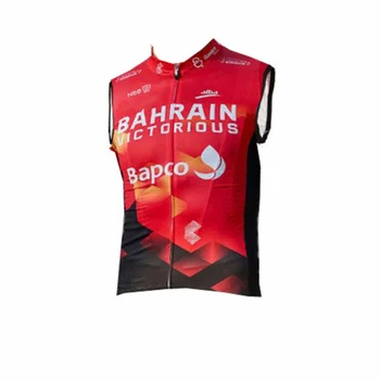 2021 nye pro team Bahrain Red Vindtæt cykling vest åndbar windvest ærmeløs maillot MTB Ropa Ciclismo windstopper gilet