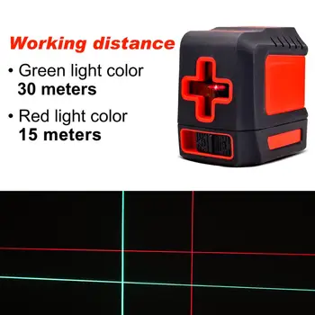 Boebede лазерный уровень Laser-Niveau med 2 Rød/Grøn på Tværs af Linjer Self-Leveling Justerbar Bærbare Mini med L-brackte og Taske