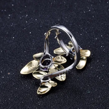 PERLE ' S BALLET 925 Sterling Sølv med Håndlavet Gemstones Ring Fine Smykker 2.04 Ct Naturlige Ametyst Justerbar Åbne Ringe til Kvinder