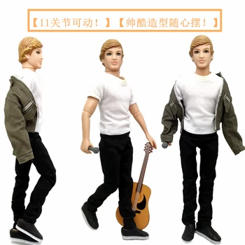 Originale dukke + Tøj + Guitar / Cody Simpson Model 11 fælles bevægelige Ken-dukke / dreng dukke legetøj