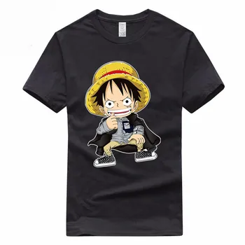 Euro Størrelse One Piece Ruffy Japansk Berømte Anime-T-shirt Mode Korte ærmer O-Hals Unisex Bomuld Sommeren Tshirt GMT3000015