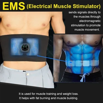 USB-Genopladelige EMS Trænings-og Slankende Bælte Intelligent LED Elektriske Mave Muskel Stimulator Abdominal Vibrationer Talje Massageapparat