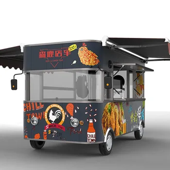 Elektriske Fryser Fast Food Truck Mobile Køkken Trailer Hotdog Is Og Vogn Kartoffel Frites Fryer Automat