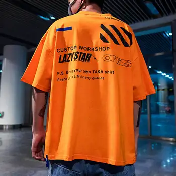2020 sommeren hip hop mænds og kvinders T-shirt løs T-shirt kort ærme trykt T-shirt lamineret T-shirt