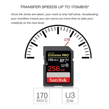SanDisk Extreme Pro SD-Kort, SDXC-64g 128g 256g op til 170 MB/s UHS-jeg Class10 SDHC-32g op til 95MB/s hukommelseskortet 4K for SLR Kamera