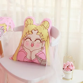 40cm Sailor Moon Anime Luna Kat Animationsfilm Plys Tegnefilm Pude med Fyld Kontor Ryg Pude Dukke Kreative Rum Sofa Indretning Gave