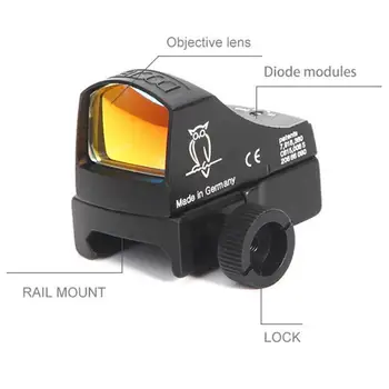 Taktisk Sight III Mini Red Dot Sight Auto Lysstyrke Stil Refleks Holografiske Dot Sight Til Jagt Airsoft