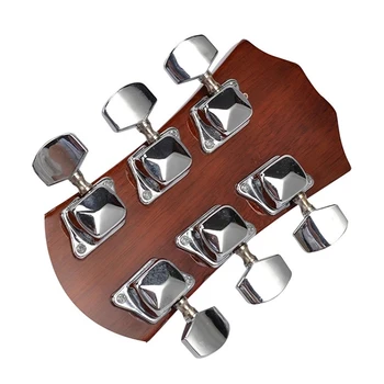 6STK Guitar Streng Tuning Pinde Metal Semi-Lukkede Guitar Streng-Knap Tuner Hovedet til Akustiske Guitarer