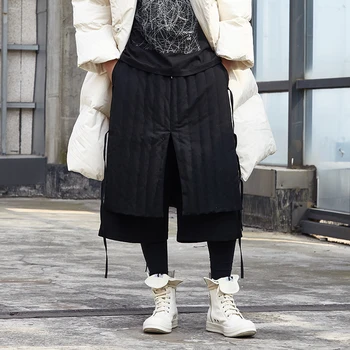 Vinteren Duck Ned Bukser Mænd Japan Casual Løs Kimono Lige Bukser Mandlige Streetwear Hip Hop, Punk, Gothic Harem Tykke Bukser