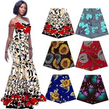 Blomster Ankara Afrikanske Udskriver Batik Patchwork Ægte Voks Pagne Tissu Bomuld Kvalitet Syning Klud For Smuk Kjole Håndværk