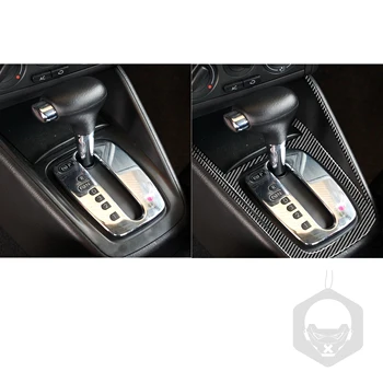 Sort Carbon Fiber Klistermærker gearkasse Ramme Shifter Surround Dække Bil Styling Interiør Til Volkswagen VW Golf 4 MK4 1999-2004