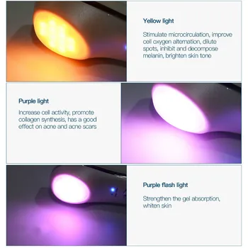 Multifunktions LED Foton Terapi Skønhed Enhed Stramme Løfte Kridtning Anti-aging Acne Ultralyd Vibration Facial Massageapparat 39