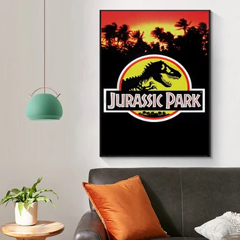 Dinosaur Park Væg Kunst, Lærred Maleri Nordiske Plakater Og Prints Væg Billeder For At Stue Indretning