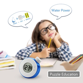 Smart børne-Hydraulisk Ur Hjem Soveværelse Skrivebord Vand s lyd fra Digitale Skrivebord Ur med Kalender