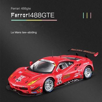 Bburago 1:43 Ferrari 488 CHALLEVGE serie akryl display box rally bil model Simulering Legering Bil Model Indsamle gaver toy