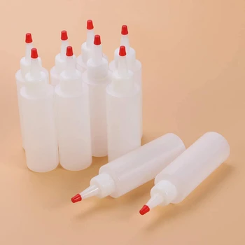 20Pack 120 ml PE Klemme Udlevering Flasker med Rød Spids Caps - Godt for Håndværk, Kunst, Lim, Multi Purpose