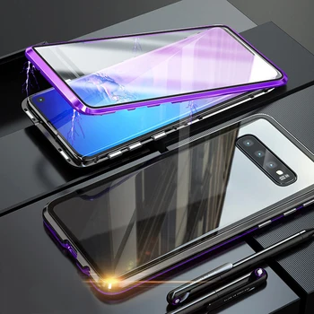 Magnetisk Cover Til Samsung S10 E-Dobbelt-Sidet Glas Til Samsung Galaxy S10 Plus + Hærdet Glas Tilbage Magnet Cover Coque Fundas