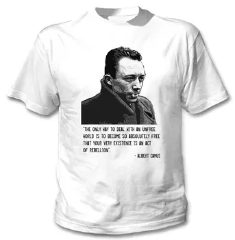 Albert Camus Nye Fantastiske Grafiske T-Shirt Nye Hvide Bomulds-Tshirt Mans Unikke Bomuld Korte Ærmer O-Neck T-Shirts