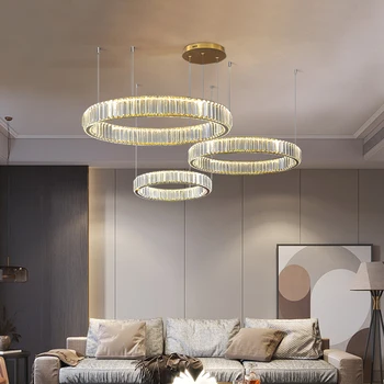 Moderne Design-Led-Lamper Belysning Luksus Led Krystal Lysekrone Lampe Stue Indretning Led Hængende Lamper Armatur