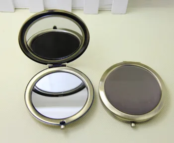 100Pcs 70MM Bronze Kompakt Spejl Metal Cirkel Blank Makeup Spejl DIY Logo Salgsfremmende gaver - Gratis Fragt