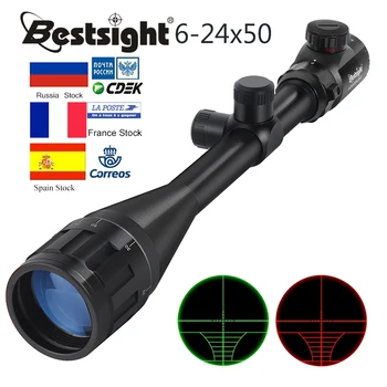 Sight 6-24X50 AOE Taktiske Optisk Rifle Anvendelsesområde Røde og Grønne Mil-dot Belyst Sniper Jagt Scopes Luft Pistol