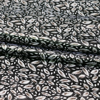 100cm*148cm elegant blad mønster blød polyester satin stof charmeuse