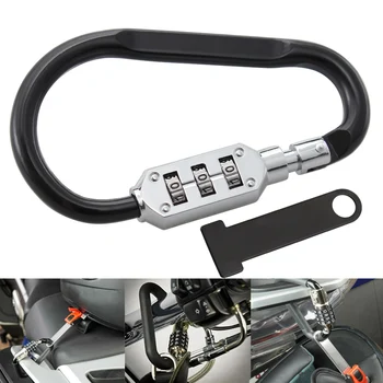 Sort 3-Cifret Kombination Hjelm Security Lock T-bar For Honda, Kawasaki Yamaha Harley Suzuki Snavs Cykel Motorcykel Dele