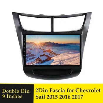 9 inches Dobbelt Din Bil Radio Fascia for Chevrolet Sejle 2016 2017 Stereo Dashboard Installation Trim-Kit Ramme Bezel Panel