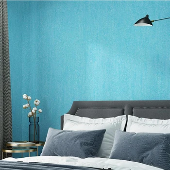 Wellyu ny Middelhavet ikke-vævet blå baggrund almindelig ensfarvet moderne minimalistisk mode stue Nordiske ins tapet