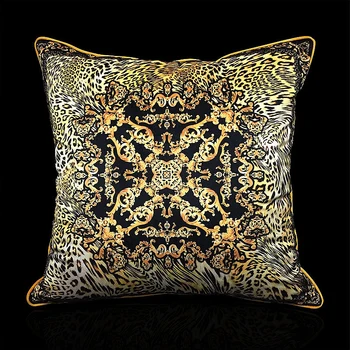 45*45cm høj qualtity Royal velvet gul sort leopard print pude dække dækker hjem dekorative pudebetræk pudebetræk