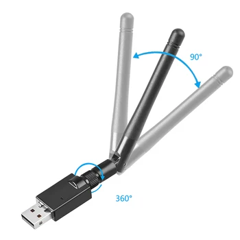 Dual-Band Trådløs USB-netværkskort Med Kraftig 2 DB Ekstern Antenne, der er Kompatible Med Windows XP/Vista/7/8/10 Mac OS X WC600
