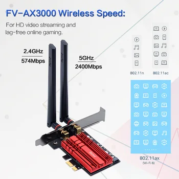 Wireless Desktop WiFi6 Intel AX200 Kort, Bluetooth 5.1 Dual Band 2974Mbps PCIe-Wifi-Adapter AX200NGW 802.11 ax Wlan Windows 10