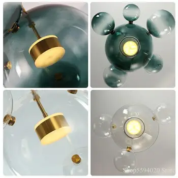 Moderne Bubble Ball Glas Mickey Vedhæng Lys LED Loft Hanglamp Industriel Lampe til Hjemmet Køkken Belysning Hængende lampe