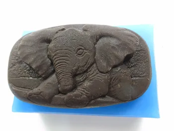 Silikone Formen Oval Elefant Baby Præg Sæbe Mould Resin Vedhæng Sæbe Mould Håndlavet DIY Sæbe, Stearinlys Aroma Sten DW0016