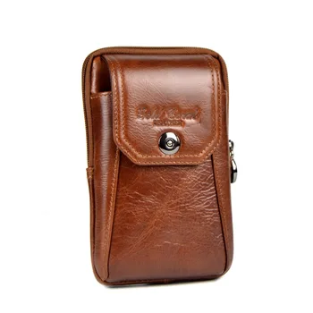 HOT nye ankomst Ægte læder små talje tasker for mænd mode mænd mobiltelefon tasker kort taske casual tegnebog væskebæltet