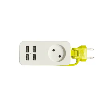 EU-Stik 4 USB-Stik stikdåse Elektrisk Overspænding Smart Oplader Hub