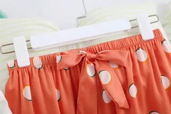 Sommeren Nye Is Silke Prik Print Mode Kvinders Lange Ærmer, der Passer Pyjamas Søde piger Løs Pyjamas Satin Chiffon Soft Touch Pyjamas Sæt