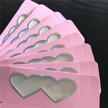Pink særligt vindue Lash Kasser Emballage Engros 5D mink lash Papir Boks Forskellige Farve Tomme Øjenvipper Kasser Sælger makeup