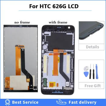 5.0 tommer Til HTC Desire 626 626G 626W LCD-skærm Touch-panel Digitizer med ramme for HTC 626 skærm udskiftning Reparation