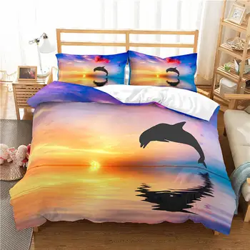 3D ocean surf strøelse sæt dynebetræk dyne, sengetøj sæt Hjem tekstil-sengetøj OS UK AU 13 Størrelse surfing sengelinned