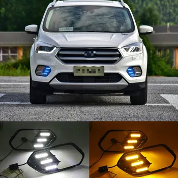 2STK bliver Gule Signal Funktion 12V Bil KØRELYS pære LED Kørelys For Ford Escape Kuga 2016 2017 2018