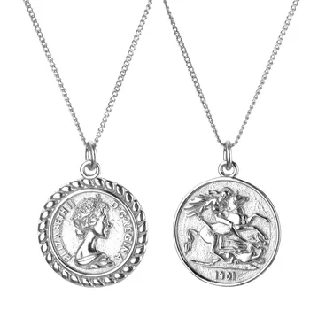 Kikichicc 925 Sterling Sølv Kvinder Billedet Mønt To Sider Hest Halskæde 2020 Europæiske Fine Smykker Til Store Tykke