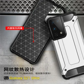Armor Case For Samsung Galaxy S21 Ultra Tilfælde S21 Plus Note 20 Ultra 10 Lite Dække Beskyttende Telefon Bumper Til Samsung Galaxy S21